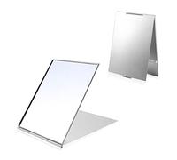 LELE Life Lot de 2 miroirs pliants Portables Ultra-Minces, Coque en Aluminium, Facile à Transporter, Miroir de Maquillage de Voyage, Miroir de courtoisie, Miroir de Bureau, 15 x 10 cm, M