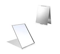 LELE Life Lot de 2 miroirs pliants Ultra Fins et Portables, Coque en Aluminium, Facile à Transporter, Miroir de Maquillage de Voyage, Miroir de courtoisie, Mini Taille, 10 × 6,7 cm, XS