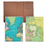 LELE Life Lot de 2 Porte-Passeport pour Femme, étui de Passeport avec Fente pour Carte d'embarquement et 3 emplacements pour Cartes, Carte du Monde, Style A