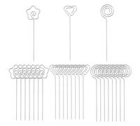 LELE LIFE Lot de 24 pics à cocktail en métal en acier inoxydable 304, cure-dents réutilisables en forme de cœur, étoile et cercle pour garniture, pics à martini, pics à martini, pour boissons