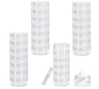 LELE LIFE Lot de 28 récipients de voyage empilables pour crèmes, 9,9 g, étanches, petits pots avec couvercles et étiquettes pour lotion, baume à lèvres, soins de la peau, maquillage