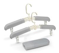 LELE LIFE Lot de 3 cintres pliables avec clips, cintres de voyage antidérapants pour vêtements, jupes, gris