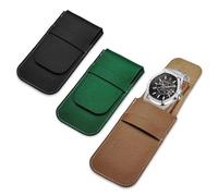 LELE LIFE Lot de 3 pochettes en cuir pour montre, étui de voyage avec doublure en daim et insert en cuir, rouleau de rangement unique pour homme et femme