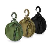 LELE LIFE Lot de 3 porte-monnaie tactiques pour homme, ceinture à fermeture éclair, petit portefeuille EDC pour clés, casque sans fil, pour ceinture de service, sac à dos, gilet tactique