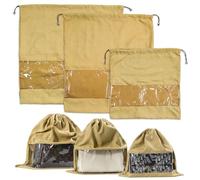 LELE LIFE Lot de 3 sacs à poussière pour sacs à main et sacs à main, sac de protection en velours avec cordon de serrage et fenêtre transparente, sacs à main à chaussures, sacs à main pour rangement