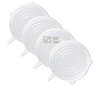 LELE LIFE Lot de 4 couvercles extensibles en silicone de même taille, plus épais, couvercles extensibles pour conservation d'aliments, 18,5cm