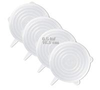 LELE LIFE Lot de 4 couvercles extensibles en silicone de même taille, plus épais, couvercles extensibles pour conservation d'aliments, 16,5cm