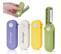 LELE LIFE Lot de 4 éplucheurs de légumes pliables pour voyage, camping, cuisine, petits éplucheurs de pommes de terre pivotants avec lame tranchante en acier inoxydable pour pommes, légumes, carottes,