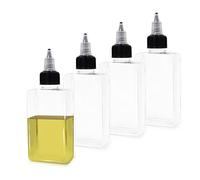 LELE LIFE Lot de 4 petits flacons distributeurs d'huile pour le camping, 100 ml anti-fuite avec bouchon à visser pour l'extérieur pour huile, sauce soja, vinaigre