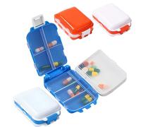 LELE LIFE Lot de 4 piluliers de voyage pliables, 8 compartiments, pilulier quotidien hebdomadaire pour contenir des vitamines, petit pilulier pour sac à main, organiseur de médicaments de poche