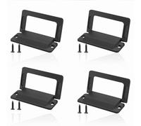 LELE LIFE Lot de 4 poignées d'armoire à anneau affleurant, poignées de tiroir pliables et encastrées cachées en alliage de zinc à profil bas pour placard, armoire, noir mat
