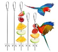 LELE LIFE Lot de 5 supports de nourriture pour cage à oiseaux, brochettes à suspendre pour perroquet, fruits, légumes, jouets de recherche d'oiseaux, mangeoire pour cage à oiseaux