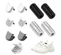 LELE LIFE Lot de 50 clips de lacets sans nœud en métal élastique avec strass pour baskets adultes et personnes âgées, 5 styles