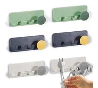 LELE LIFE Lot de 6 crochets pour prise électrique, auto-adhésifs, organiseurs de cordons d'appareils de cuisine, support multifonction pour rasoir de douche, support mural pour clés de douche