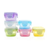 LELE LIFE Lot de 6 mini boîtes de conservation hermétiques avec couvercles étanches, pour condiments, sauces, congélateurs, passent au micro-ondes, 60 ml