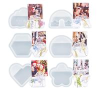 LELE LIFE Lot de 6 moules en résine époxy pour numéro de table, marque-place, étiquettes de nourriture pour buffet de fête, panneaux de table réservés