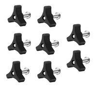 LELE LIFE Lot de 8 boulons et boutons de poignée de tondeuse à gazon, poignée triangulaire universelle, écrou, vis de fixation, pièces de rechange pour la plupart des tondeuses à gazon