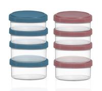 LELE LIFE Lot de 8 récipients à vinaigrette étanches à emporter, 50 ml et 75 ml avec couvercles à vis, petites tasses à sauce pour boîte à déjeuner, passent au lave-vaisselle