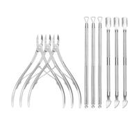 LELE LIFE Lot de 9 coupe-cuticules professionnels en acier inoxydable pour pédicure et manucure
