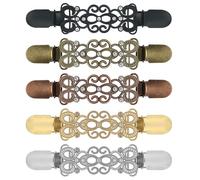 LELE LIFE Pinces à chandail vintage de 5 couleurs - Élégante broche de chemise - Clip de ceinture pour vêtements - Tendeur de taille - Broches pour robes, cardigans, châles, femmes