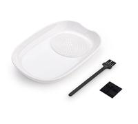 LELE LIFE Râpe en céramique pour ail et gingembre, assiette en porcelaine pour râper, broyer et tremper (ovale)