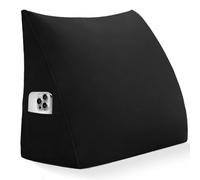 LELEFIDO Coussin de lecture - Coussin triangulaire biseauté pour lit et canapé, coussin de dos confortable, coussin de soutien doux pour lire et se détendre, avec housse amovible et lavable