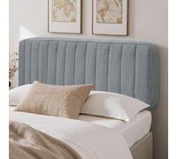 LELEFIDO Tête de lit capitonnée - Tête de lit en Lin matelassé à Bandes Verticales, Installation sans Outils, Dossier autoportant Polyvalent, Housse Amovible et Lavable,140cm,Gris