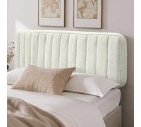 LELEFIDO Tête de lit capitonnée - Tête de lit en Lin matelassé à Bandes Verticales, Installation sans Outils, Dossier autoportant Polyvalent, Housse Amovible et Lavable,140cm,Beige