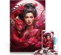 L'élégance du Dragon Geisha Puzzle 1000 pièces pour Adolescents défi éducatif Chaque pièce est Unique - Jeu Familial Stimulant et Amusant 38x26cm