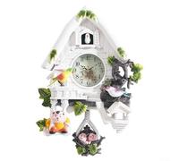 L'élégante horloge murale à pendule à coucou ajoute une touche artistique à votre environnement domestique (blanc)