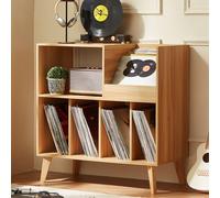 LELELINKY Support pour Table de tournante Großer Plattenständer mit Aufbewahrung,Großer Plattenständer mit Aufbewahrung, Plattenständer für BIS zu 300 Alben für Musikzimmer und Wohnzimmer