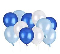 Lelengder 50 x Ballons Bleus | Ballons | Ballon pour joyeuses fêtes et célébrations, Baby Shower, Le Mariage, l'anniversaire, 12 Pouces, nacré, épaissir 3.2G, 3 Couleurs