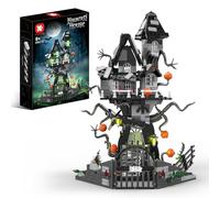 Leleopodo Ensemble de construction de maison hantée pour enfants et adultes à partir de 8 ans - Kit de château gothique avec lumières LED vertes effrayantes, plus de 598 pièces pour décoration