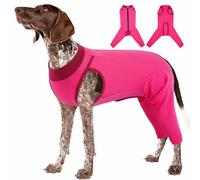 Lelepet Combinaison post-opératoire post-opératoire pour chien de grande race, protection après chirurgie, chemise médicale réglable avec fermeture éclair, rose rouge, taille 2XL