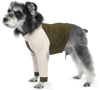 Lelepet Manchon de Récupération de Jambe Avant pour Chien, Chemise de Protection du Coude pour Chiens de Petite Moyenne Grande, Pyjama Court Respirant pour éviter Le Léchage des Plaies, Vert S