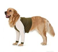 Lelepet Manchon de Récupération de Jambe Avant pour Chien, Chemise de Protection du Coude pour Chiens de Petite Moyenne Grande, Pyjama Court Respirant pour éviter Le Léchage des Plaies, Vert 3XL