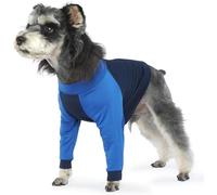 Lelepet Manchon de Récupération de Jambe Avant pour Chien, Chemise de Protection du Coude pour Chiens de Petite Moyenne Grande, Pyjama Court Respirant pour éviter Le Léchage des Plaies, Bleu M