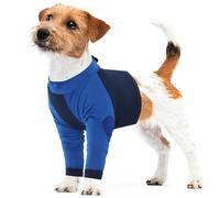 Lelepet Manchon de Récupération de Jambe Avant pour Chien, Chemise de Protection du Coude pour Chiens de Petite Moyenne Grande, Pyjama Court Respirant pour éviter Le Léchage des Plaies, Bleu L
