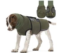 Lelepet Veste apaisante pour chien avec cache-oreilles pour chien, col roulé apaisant pour feux d'artifice de tonnerre, chemise apaisante confortable avec cache-oreilles, gilet anti-anxiété pour