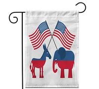 L'Éléphant Et L'Âne : Symboles Des Démocrates Et Des Républicains. Partis Politiques : Démocrates Et Républicains. Drapeaux Couleurs Vives Garden Flag Solide Drapeau De Jardin Pour 30X45Cm