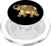 L'éléphant, la Couleur Or et Noire PopSockets PopGrip pour MagSafe