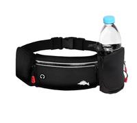 Lelezia Ceinture de Course, Sac Banane de Sport avec Porte-Bouteille Ceinture Running pour Homme Madame Sac Banane de Sport Étanche avec 3 Poches pour Course à Pied Équitation Marche Fitness, Noir