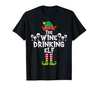 L'elfe Buveur de vin, Un Noël en Groupe Familial Amusant T-Shirt Graphique avec Valeur