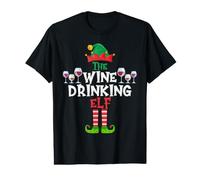 L'elfe Buveur de vin, Un Noël en Groupe Familial Amusant T-Shirt Graphique avec Valeur