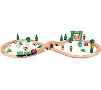 Lelin Toys - 31916 - Modélisme Ferroviaire - Train En Bois - 50 Pièces
