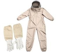 Leling Combinaison D'apiculteur, Costume D'apiculture Professionnelle avec Gants & Voile De Protection, Combinaison Apicole pour Tout Le Corps, Anti Guêpes Équipement pour Apiculteurs, Café, XL
