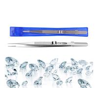 Leling Pince à précision en acier inoxydable, antidérapante, robuste, design coulissant | Pince à bout plat courbée pour laboratoire, outil industriel bijouterie