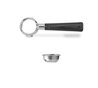 Lelit Bottomless Porte-Filtre LELIT57 - Inclut des Filtres en Acier Inoxydable - Poignée Classique - PLA570V - Argent/Marron