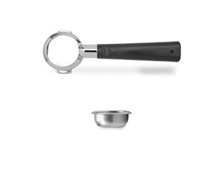 LELIT Bottomless Porte-Filtre LELIT57 - Inclut des Filtres en Acier Inoxydable - Poignée Classique - PLA570V - Argent/Marron