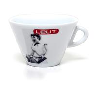 Lelit Set de 6 Tasses à Latte PL303 en Porcelaine avec Soucoupes Blanc